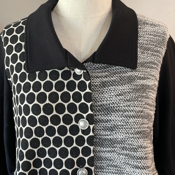 Zoe by Michael Phillips Canada multi textured pattern block cardigan relaxed Med - Picture 4 of 13